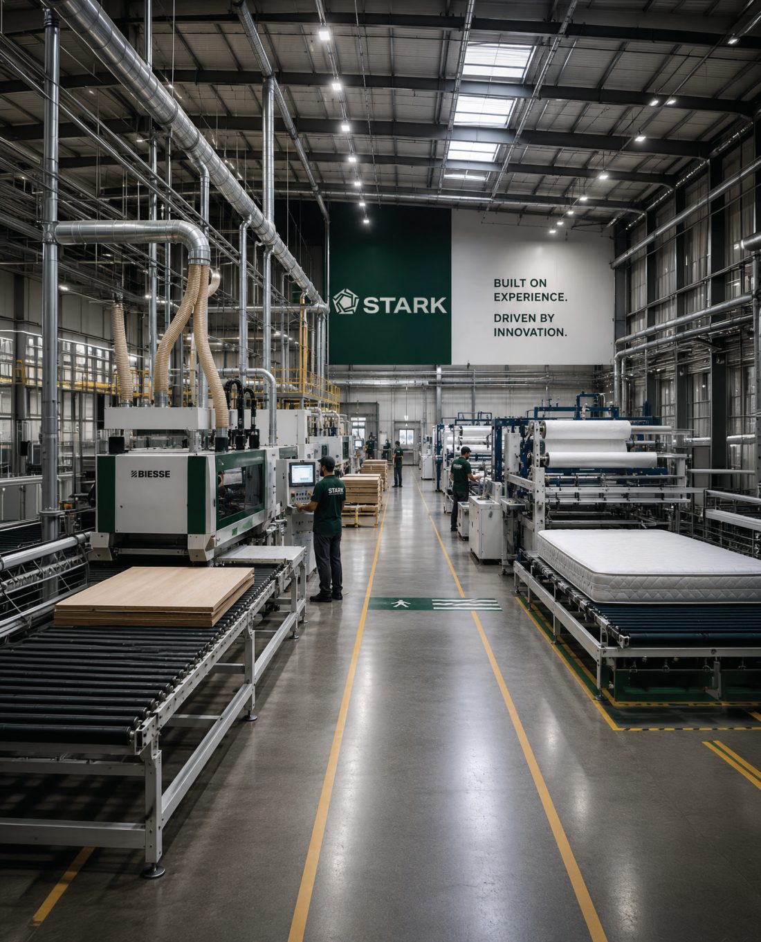 The STARK production line in Jeddah where Blue mattresses are made